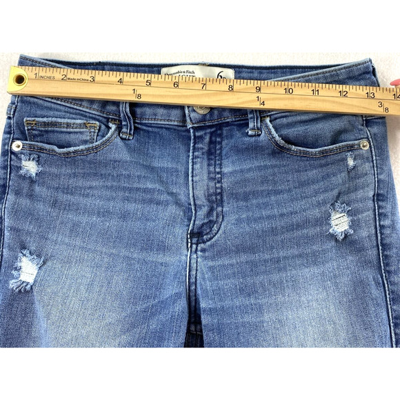 Abercrombie & Fitch Jeans Womens Size 6R Straight Distressed Destroyed Stretch - Picture 4 of 11